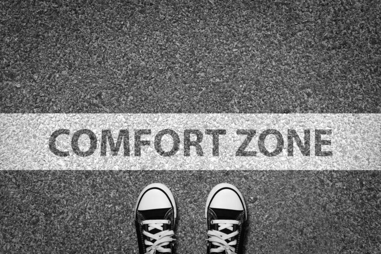 Comfort zone written on road